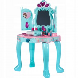 Set salon de frumusete cu oglinda care se deschide si uscator de par de jucarie functional, 14 accesorii - 3310 Set salon de frumusete cu oglinda care se deschide si uscator de par de jucarie functional, 14 accesorii - 3310