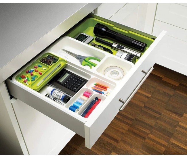 Organizator extensibil pentru sertar, din polipropilena, verde - 7023