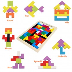 Puzzle de jucarie din lemn, tetris, potrivire dimensiuni - 22200023 Puzzle de jucarie din lemn, tetris, potrivire dimensiuni - 22200023