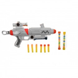 Set Pistol de jucarie, masca,cu ventuze spuma si margele - 3317A