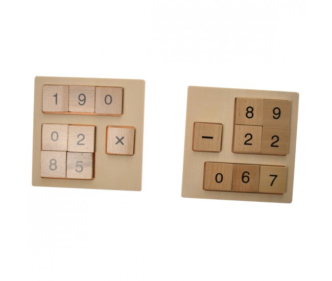 Joc de invatat matematica din lemn, carduri cu numere - 3331241