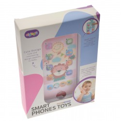 Telefon de jucarie interactiv cu butoane touchscreen, reincarcabil, roz Telefon de jucarie interactiv cu butoane touchscreen, reincarcabil, roz