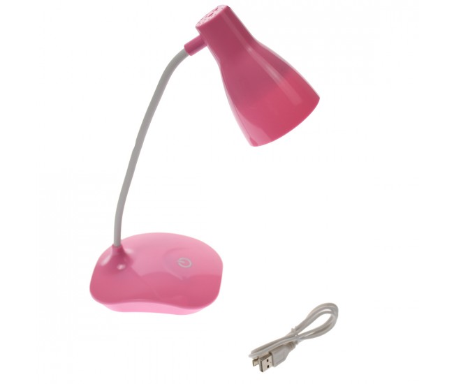 Lampa birou copii, roz reincarcabila USB, pozitie lexibila, 300 lm - 6522