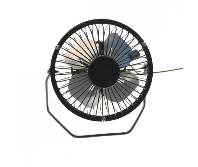 Ventilator de birou din aluminiu, cu alimentare USB, pozitie reglabila, negru - 815V Ventilator de birou din aluminiu, cu alimentare USB, pozitie reglabila, negru - 815V