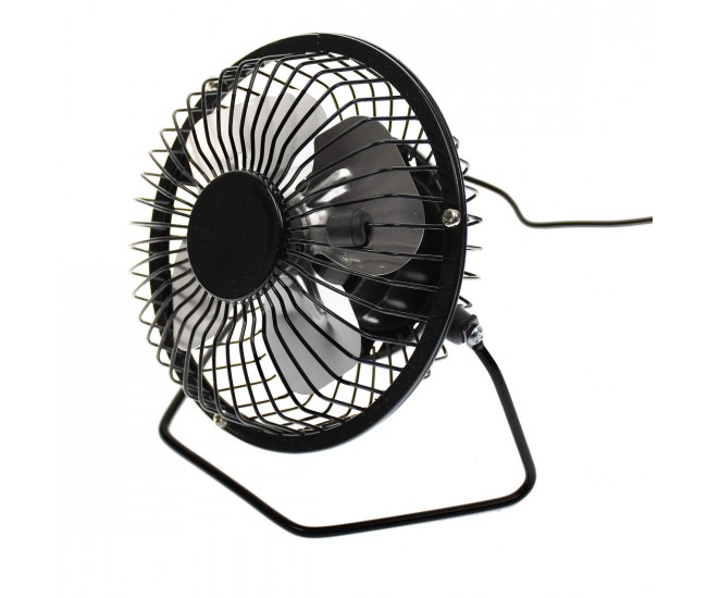 Ventilator de birou din aluminiu, cu alimentare USB, pozitie reglabila, negru - 815V Ventilator de birou din aluminiu, cu alimentare USB, pozitie reglabila, negru - 815V