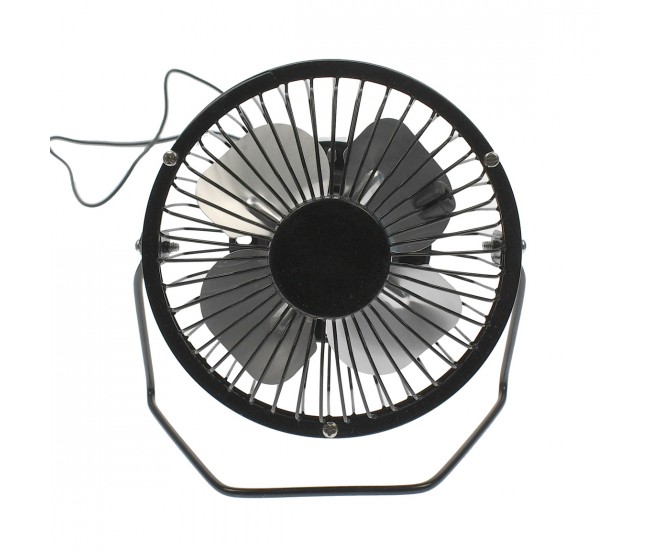 Ventilator de birou din aluminiu, cu alimentare USB, pozitie reglabila, negru - 815V Ventilator de birou din aluminiu, cu alimentare USB, pozitie reglabila, negru - 815V