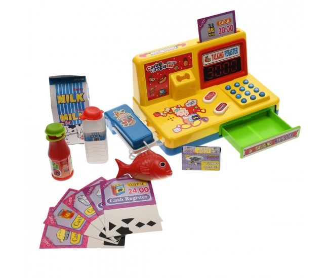 Set casa de marcat de jucarie, cu accesorii, produse, sunete si lumini - 34453