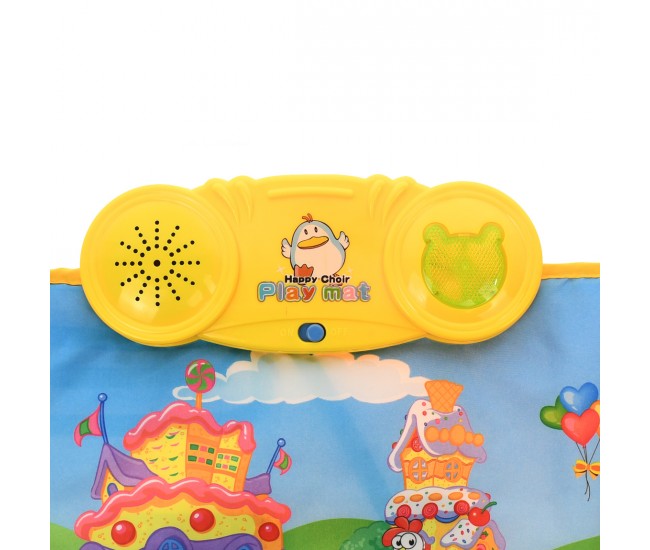 Paturica si covor muzical bebe, cu sunete de animale si luminite, 70x50 cm - 0912