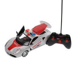 Masina de politie, de jucarie, cu sunete, luminite si radiocomanda, Rosu - 0855118