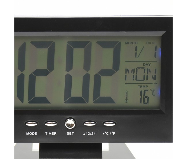 Ceas de birou LED negru cu afisare zi, luna , saptamana, temperatura - DS8082