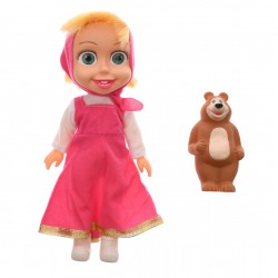 Papusa Masha in rochie bavareza, de jucarie, cu ursulet - XD36 Papusa Masha in rochie bavareza, de jucarie, cu ursulet - XD36
