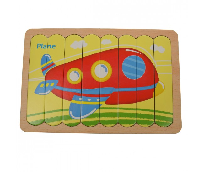 Set puzzle de jucarie, cu suport din lemn, 8 poze - 3331234