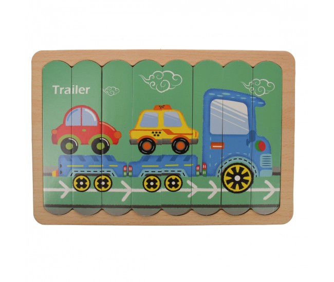 Set puzzle de jucarie, cu suport din lemn, 8 poze - 3331234