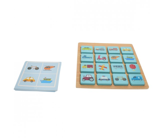 Set puzzle de memorare de jucarie, cu suport din lemn, 28 de accesorii - 3315081
