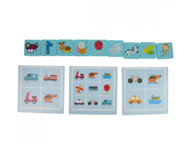 Set puzzle de memorare de jucarie, cu suport din lemn, 28 de accesorii - 3315081