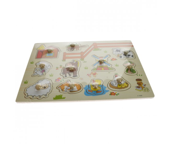 Puzzle de jucarie, potrivire dimensiuni si animale, din lemn - 22266644H Puzzle de jucarie, potrivire dimensiuni si animale, din lemn - 22266644H