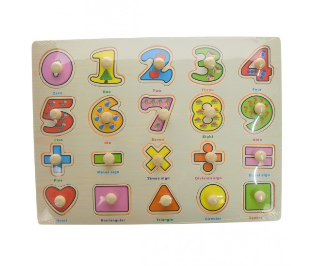 Puzzle de jucarie, potrivire dimensiuni si numere, din lemn - 22266644A