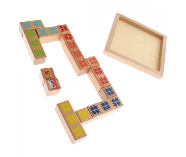 Set cuburi de construit din lemn, 23 de accesorii - 3315078
