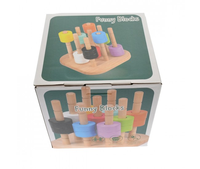 Set puzzle de jucarie, potrivire modele, din lemn - 3315038