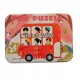 Set puzzle de jucarie, 5 vehicule, din carton - 3315115B