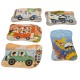 Set puzzle de jucarie, 5 vehicule, din carton - 3315115B