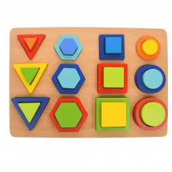 Set de construit, forme geometrice de jucarie, din lemn, 24 piese - 3315036 Set de construit, forme geometrice de jucarie, din lemn, 24 piese - 3315036