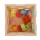 Cub din lemn, cu forme, numere si desene - 3315103