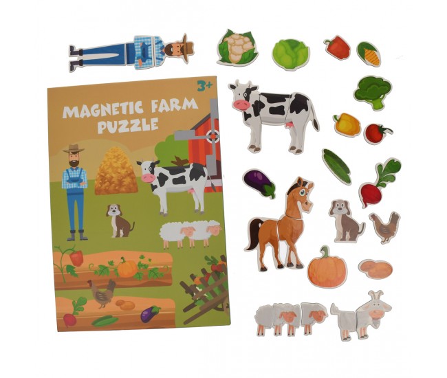 Set puzzle de jucarie, carte magnetica si 28 de accesorii - 3315092