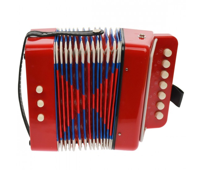 Acordeon de jucarie, portabil, rosu - 103A Acordeon de jucarie, portabil, rosu - 103A