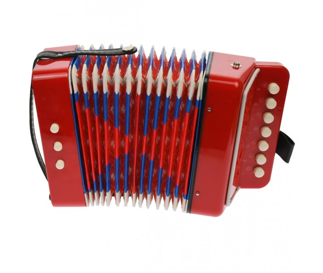 Acordeon de jucarie, portabil, rosu - 103A Acordeon de jucarie, portabil, rosu - 103A