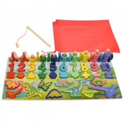 Tablita din lemn, cu numere, operatori de calcul, pesti magnetici cu undita - 3315095 Tablita din lemn, cu numere, operatori de calcul, pesti magnetici cu undita - 3315095