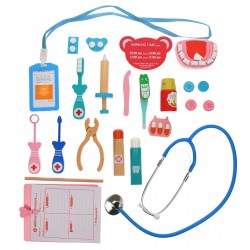 Set trusa medicala de jucarie din lemn, cu 23 de accesorii - 3331217