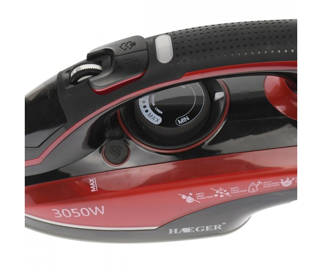 Fier de calcat, 3050 W, talpa ceramica, rezervor 360ml, 25 g/min, jet de abur 55g, Haeger - HG1296 Fier de calcat, 3050 W, talpa ceramica, rezervor 360ml, 25 g/min, jet de abur 55g, Haeger - HG1296