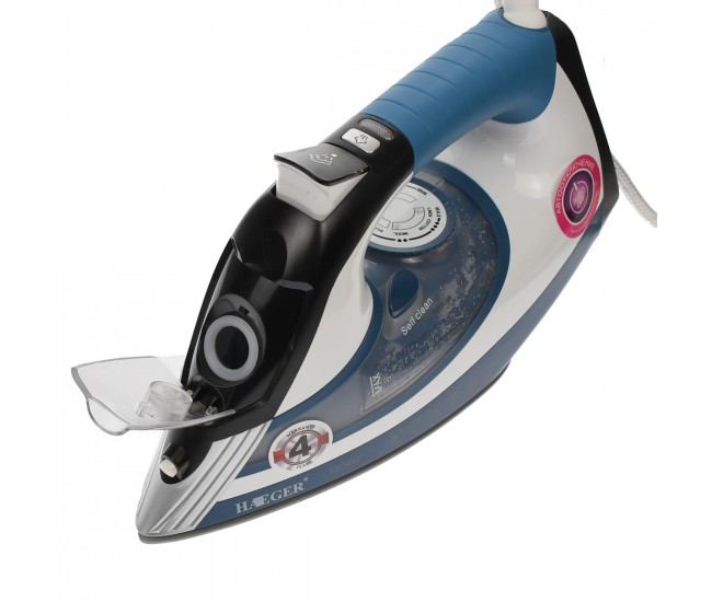 Fier de calcat, 2800 W, talpa ceramica, rezervor 450ml, 75 g/min, jet de abur 260g, Haeger - HG1238 Fier de calcat, 2800 W, talpa ceramica, rezervor 450ml, 75 g/min, jet de abur 260g, Haeger - HG1238