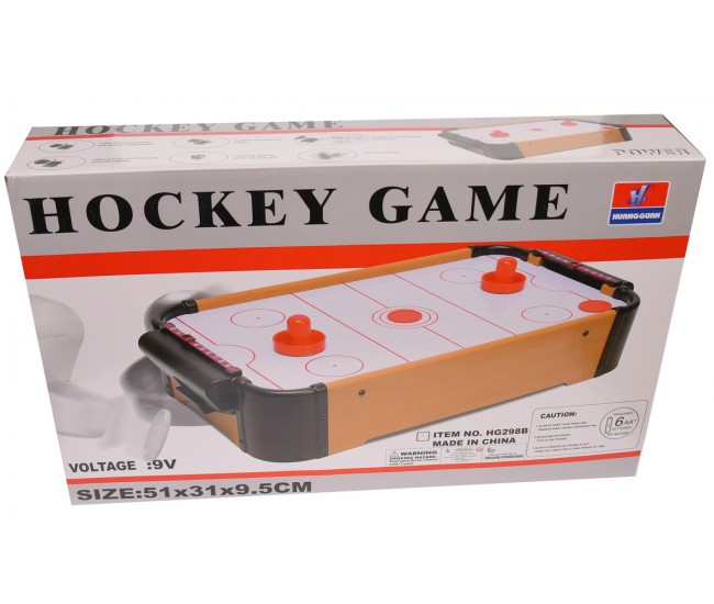 Masa de air hockey de jucarie, din lemn, cu baterii, 55X30 cm - HG298B