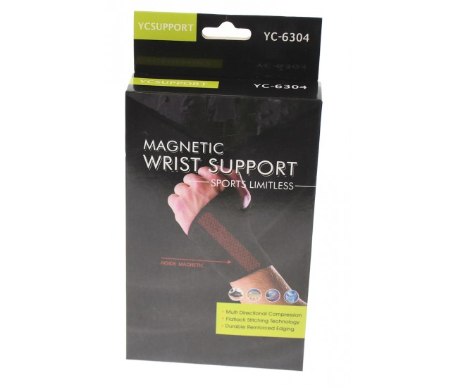 Suport pentru incheietura mainii cu magneti, din neopren, circumferinta 21-28 cm - YC6304