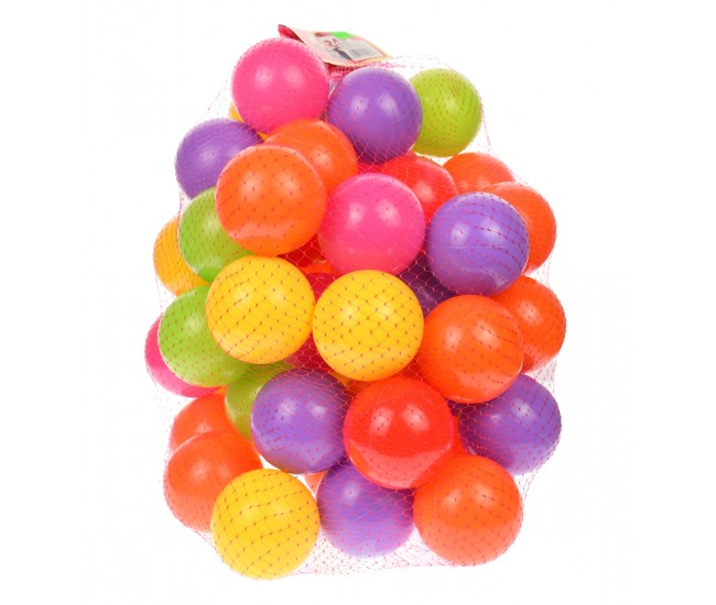 Mingiute de plastic, 50 de bucati, diametru 6.5 cm, multicolor - 0013508 Mingiute de plastic, 50 de bucati, diametru 6.5 cm, multicolor - 0013508