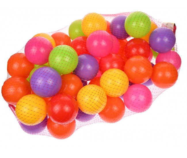Mingiute de plastic, 50 de bucati, diametru 6.5 cm, multicolor - 0013508 Mingiute de plastic, 50 de bucati, diametru 6.5 cm, multicolor - 0013508