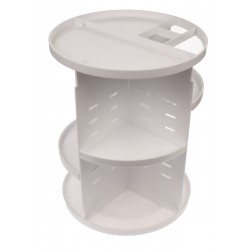Organizator/suport pentru machiaj, rotatie 360 de grade, diametru 25 cm, alb Organizator/suport pentru machiaj, rotatie 360 de grade, diametru 25 cm, alb