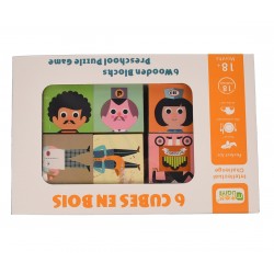 Set cuburi de jucarie, pentru potrivire si construit din lemn, 6 piese - 3315040 Set cuburi de jucarie, pentru potrivire si construit din lemn, 6 piese - 3315040