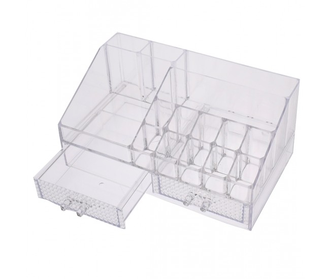 Organizator/suport pentru machiaj, cu sertare, transparent - 7680 Organizator/suport pentru machiaj, cu sertare, transparent - 7680