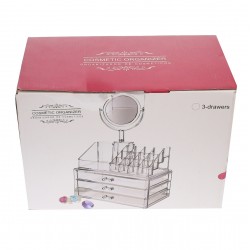 Organizator/suport pentru machiaj si oglinda, cu sertare, transparent Organizator/suport pentru machiaj si oglinda, cu sertare, transparent