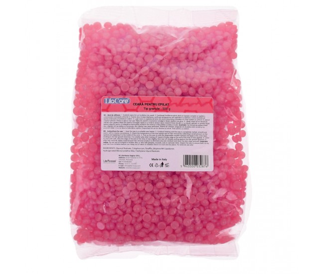 Ceara de epilare tip granule, LilaCare, 500 g, Titanium Pink - 226702