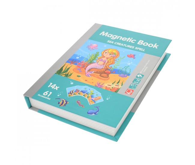 Carticica magnetica- Set Puzzle magnetic, cu animale subacvatice, 61 accesorii -68076