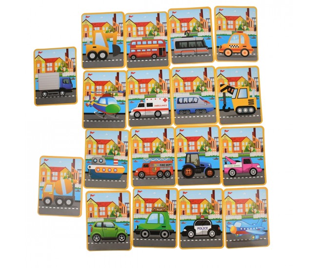 Carticica magnetica- Set Puzzle magnetic, cu vehicule, 59 accesorii - 11033069H