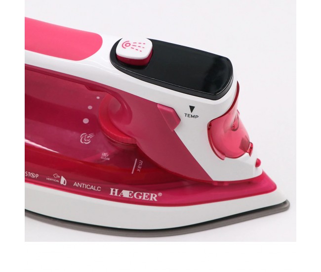 Fier de calcat, 2400 W, talpa ceramica, rezervor 350ml, 50 g/min, jet de abur 80g, Haeger - HG1102 Fier de calcat, 2400 W, talpa ceramica, rezervor 350ml, 50 g/min, jet de abur 80g, Haeger - HG1102