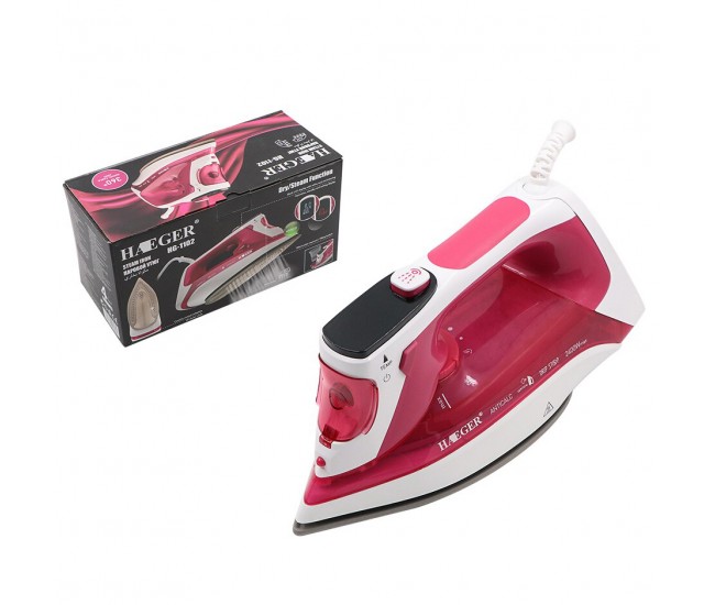 Fier de calcat, 2400 W, talpa ceramica, rezervor 350ml, 50 g/min, jet de abur 80g, Haeger - HG1102 Fier de calcat, 2400 W, talpa ceramica, rezervor 350ml, 50 g/min, jet de abur 80g, Haeger - HG1102
