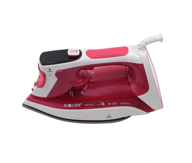 Fier de calcat, 2400 W, talpa ceramica, rezervor 350ml, 50 g/min, jet de abur 80g, Haeger - HG1102 Fier de calcat, 2400 W, talpa ceramica, rezervor 350ml, 50 g/min, jet de abur 80g, Haeger - HG1102