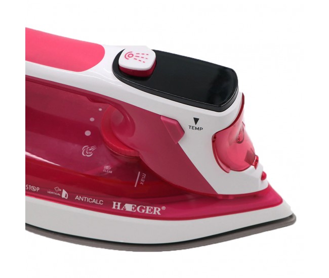 Fier de calcat, 2400 W, talpa ceramica, rezervor 350ml, 50 g/min, jet de abur 80g, Haeger - HG1102 Fier de calcat, 2400 W, talpa ceramica, rezervor 350ml, 50 g/min, jet de abur 80g, Haeger - HG1102