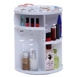 Organizator/suport pentru machiaj, rotatie 360 de grade, diametru 25 cm, alb Organizator/suport pentru machiaj, rotatie 360 de grade, diametru 25 cm, alb